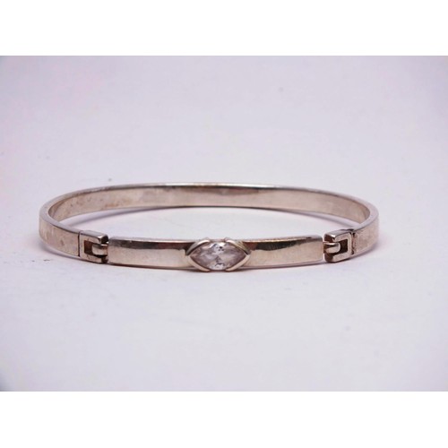 363 - THREE SILVER BANGLES 48g