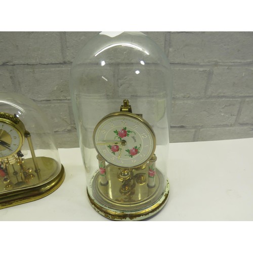 542 - RONOLA GERMAN ANNIVERSARY STYLE CLOCK WORKING UNUSUAL SHAP AND KOMA ANNIVERSARY CLOCK WITH GLASS DOM... 