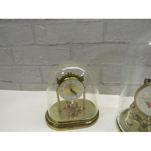 542 - RONOLA GERMAN ANNIVERSARY STYLE CLOCK WORKING UNUSUAL SHAP AND KOMA ANNIVERSARY CLOCK WITH GLASS DOM... 