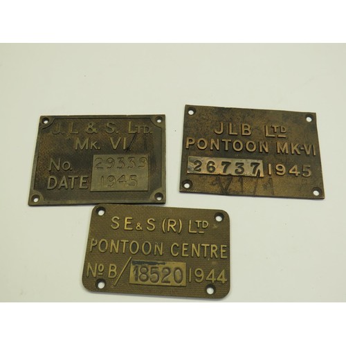 548 - THREE WWII METAL PLAQUES