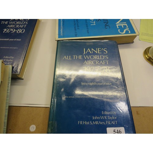 546 - LARGE QUANTITY OF LLOYDS SHIPPING REGISTERS AND JANES MILITARY SHIPPING AND AIRCRAFT BOOKS