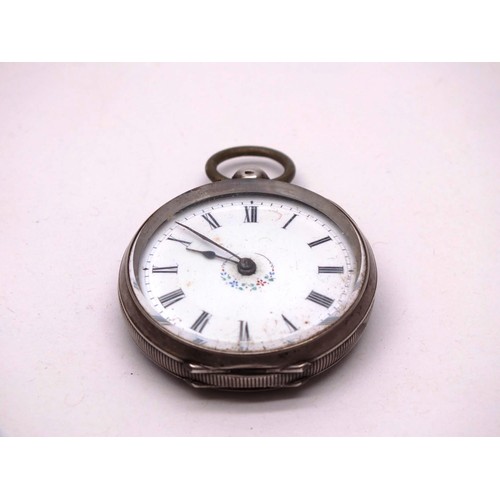 379 - SILVER FOB WATCH AND CASE