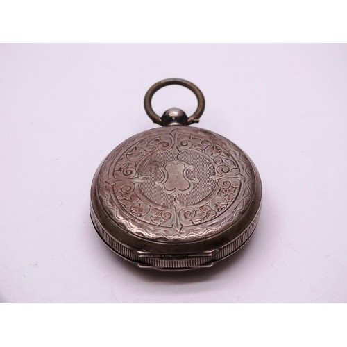 379 - SILVER FOB WATCH AND CASE