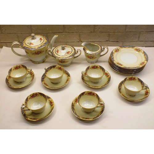 234 - VINTAGE JAPANESE NORITAKE TEASET C1940 INCLUDES TEAPOT, MILK,SUGAR, CUPS AND SAUCERS