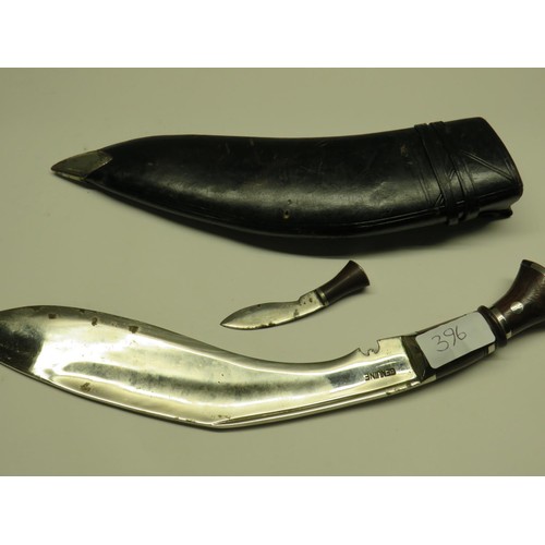 396 - OLD KUKRI GURKA KNIFE AND SCABBARD