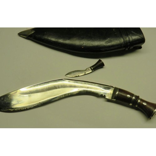 396 - OLD KUKRI GURKA KNIFE AND SCABBARD