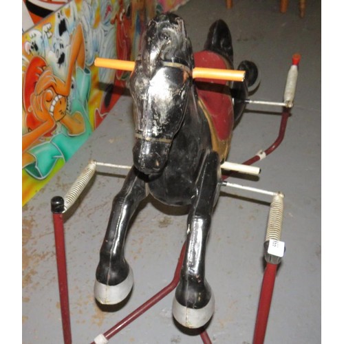 558 - VINTAGE SPRING ROCKING HORSE