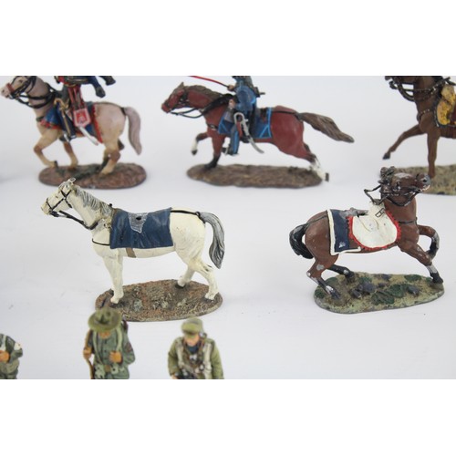 9 - 16 x Assorted DEL PRADO Military Lead Figures Inc. Napoleon, Horseback, UK, Etc