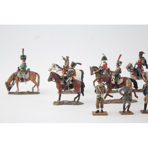 9 - 16 x Assorted DEL PRADO Military Lead Figures Inc. Napoleon, Horseback, UK, Etc