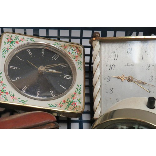 164 - COLLECTION OF VINTAGE TRAVEL CLOCKS