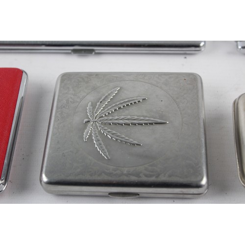 23 - 15 x Assorted Vintage TOBACCIANA Cigarette Cases Inc Silver Plate, Souvenir Etc