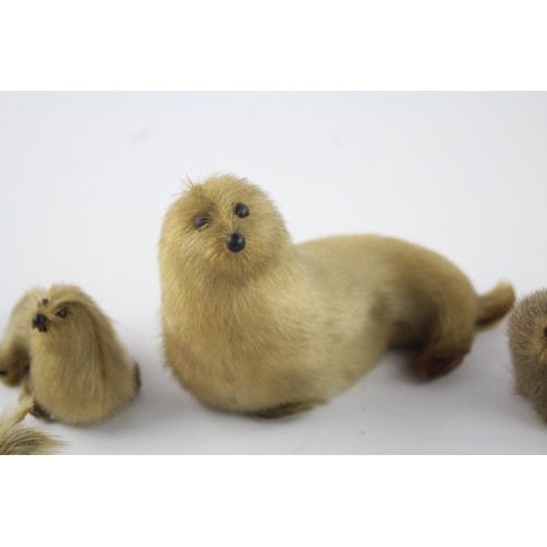 30 - 10 x Vintage Real Fur Seal Animal Figures / Brooches Inc. Norway & Tags