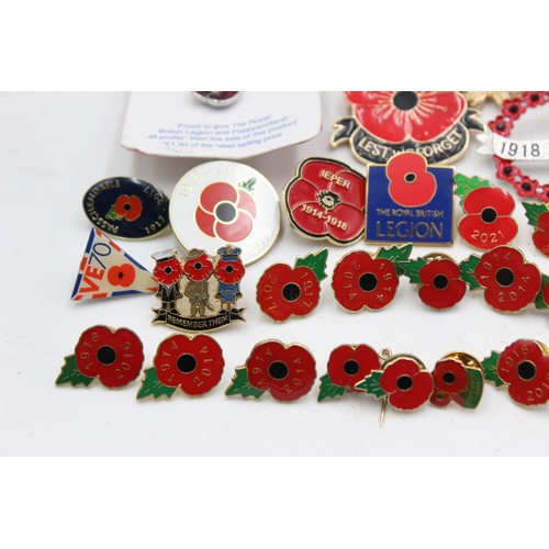 37 - 48 x Assorted POPPY / Remembrance Day Badges, Brooches & Bracelet Various Years