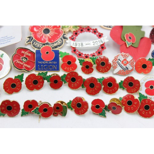 37 - 48 x Assorted POPPY / Remembrance Day Badges, Brooches & Bracelet Various Years