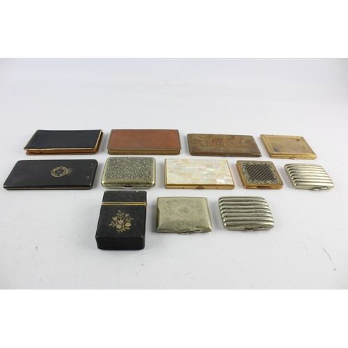 50 - 12 x Antique / Vintage TOBACCIANA Cigarette Cases Inc Silver Plate, Ladies Etc