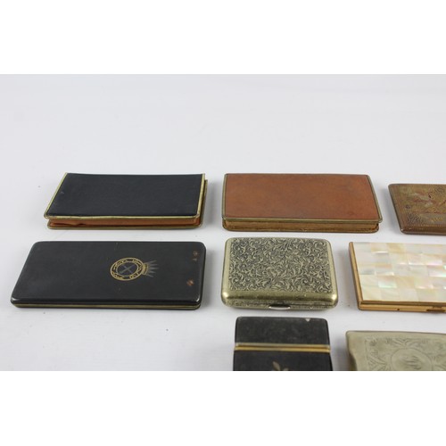 50 - 12 x Antique / Vintage TOBACCIANA Cigarette Cases Inc Silver Plate, Ladies Etc