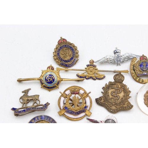 51 - 15 x Assorted Vintage MILITARY Lapel & Sweetheart Badges Inc RAF, Submarines