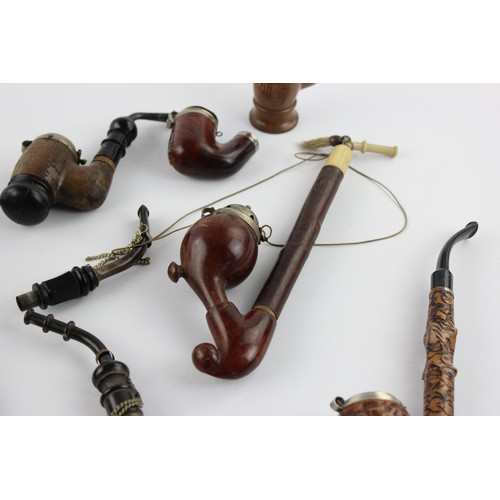 54 - 8 x Assorted Vintage TYROLEAN Estate SMOKING PIPES