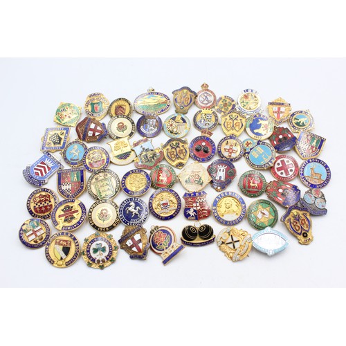 55 - 55 x Assorted BOWLING BADGES Inc Vintage, Enamel, Various Clubs Etc