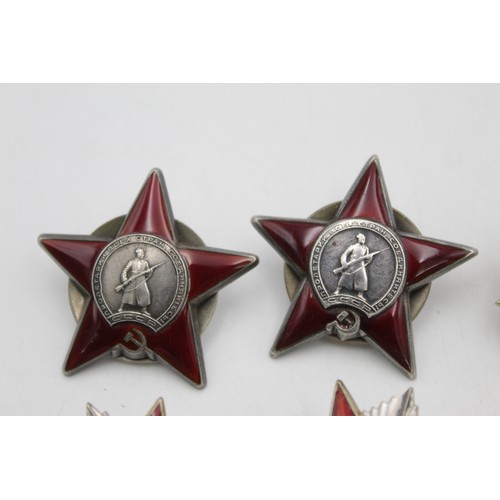 61 - 8 x Assorted Vintage SOVIET Military Awards / Badges Inc Order of the Red Star