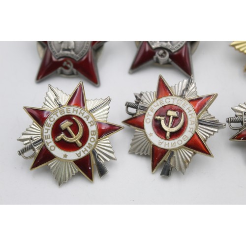 61 - 8 x Assorted Vintage SOVIET Military Awards / Badges Inc Order of the Red Star