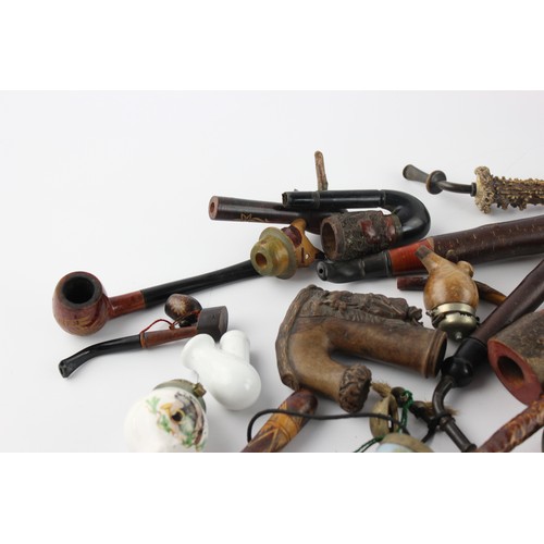 65 - Job Lot of Assorted Vintage TYROLEAN Smoking Pipes / Parts Inc. Carved