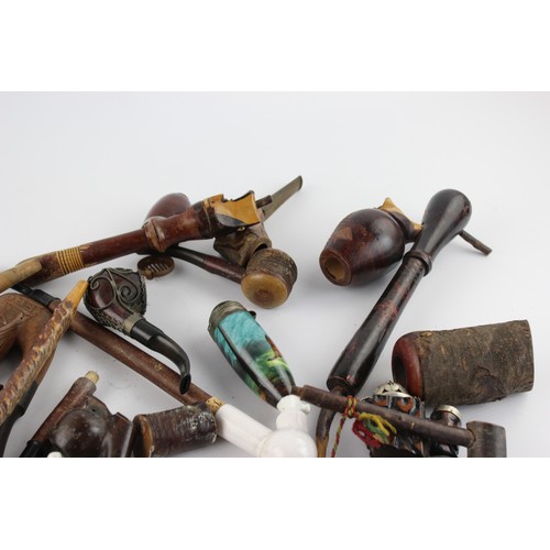 65 - Job Lot of Assorted Vintage TYROLEAN Smoking Pipes / Parts Inc. Carved