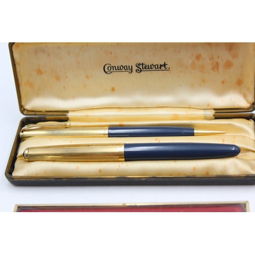 75 - 5 x Assorted Vintage CONWAY STEWART Pens & Pencil Inc Boxed, Fountains Etc