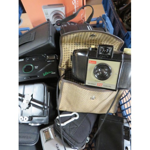 187 - SELECTION OF ASSORTED CAMERA'S ETC