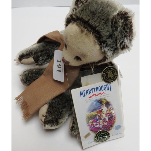 191 - MERRYTHOUGHT PIPPIN MOULDED FACE BEAR LIMITED EDITION WITH TAGS