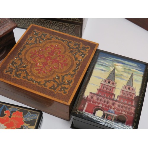 205 - COLLECTION OF VINTAGE WOODEN BOXES