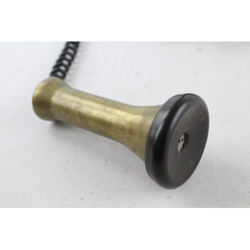 85 - Vintage BRASS Candlestick Dial Up TELEPHONE with Mouthpiece