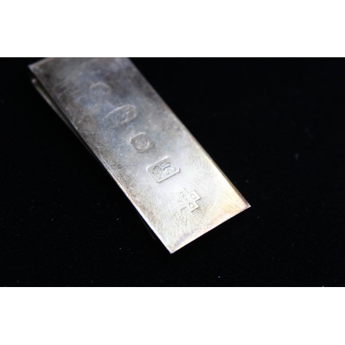 93 - Hallmarked .925 STERLING SILVER Gents Money Clip w/ Large Hallmarks (14g)