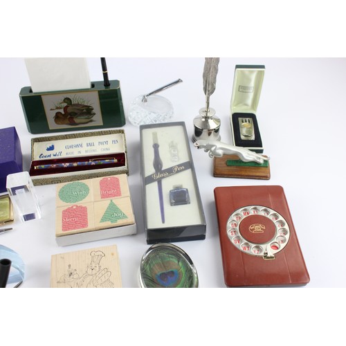 99 - 28 x Assorted DESK ACCESSORIES Inc Vintage, Stamps, Calligraphy Sets Etc