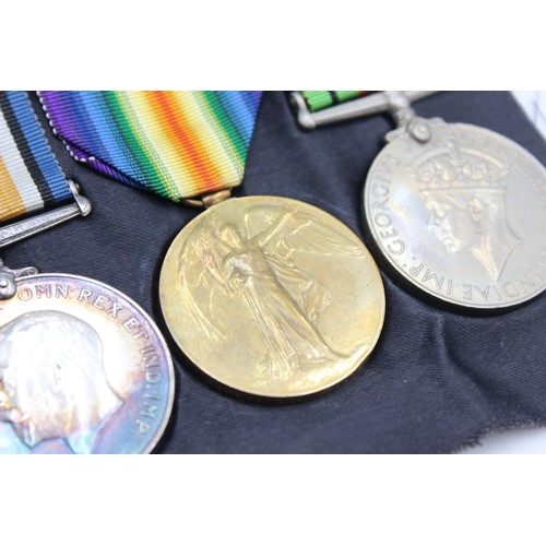 103 - 3 x WW1 / WW2 Medals Inc WW1 Medal Pair Named, WW2 Defence Medal with Oakleaf