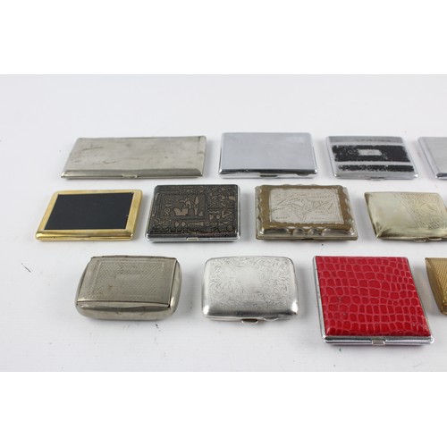 125 - 15 x Assorted Vintage TOBACCIANA Cigarette Cases Inc Silver Plate, Ladies Etc