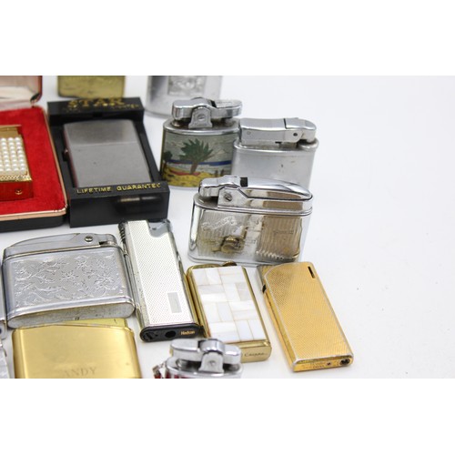 126 - 16 x Assorted Vintage BRANDED Cigarette LIGHTERS Inc Boxed, Mosda, Hadson Etc