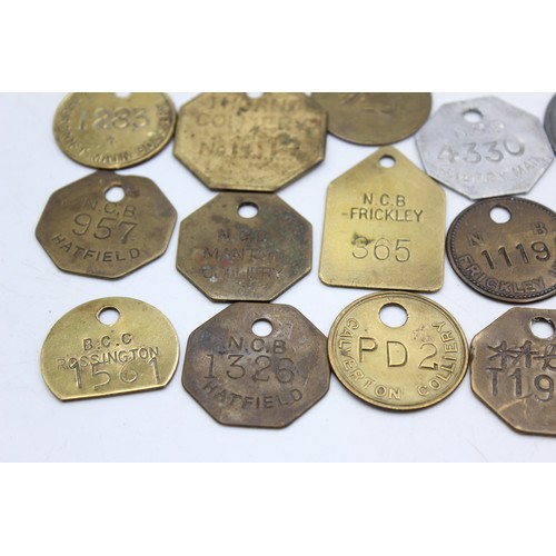 127 - 20 x Assorted Vintage MINERS PIT CHECKS / Tokens Inc Hatfield, Frickley Etc