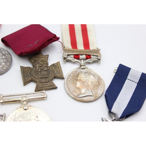 135 - 10 x Assorted Replica MILITARY Medals Inc V.C, D.S.C, 1977 Jubilee Etc