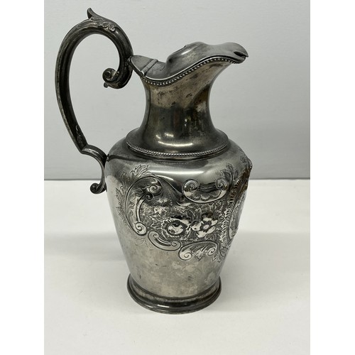 509 - ANTIQUE PRESENTATION SILVER PLATE JUG 