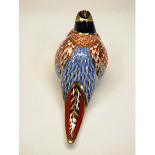 342 - ROYAL CROWN DERBY PHEASANT IN ORIGINAL BOX WITH GOLD STOPPER