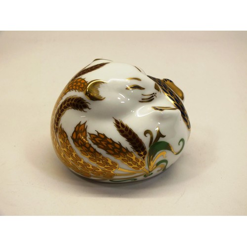 344 - ROYAL CROWN DERBY DORMOUSE IN ORIGINAL BOX WITH GOLD STOPPER