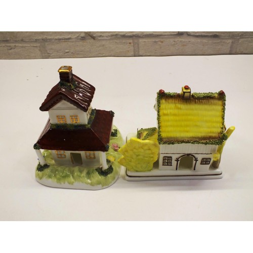 348 - TWO BOXED COALPORT COTTAGES AND FLORALS INCLUDING -SUMMER RETREAT AND THE MASTERS HOUSE