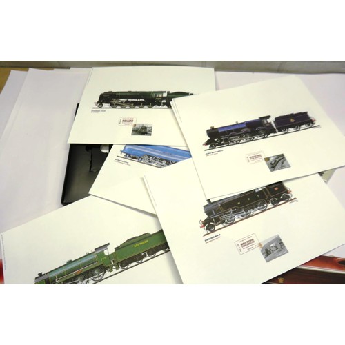 305 - SIX RAIWAY HERITAGE PRINTS, PLUS SIX RAILWAY POSTCARDS