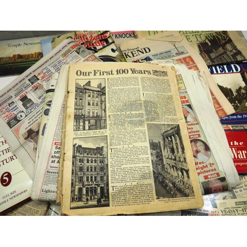 328 - JOBLOT OF EPHEMERA INCLUDES LOCAL HISTORY OF WAKEFIELD NEWSPAPERS, BOOKS. ETC