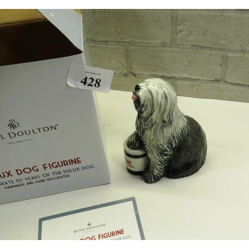 428 - ROYAL DOULTON DULUX DOG C/W COA