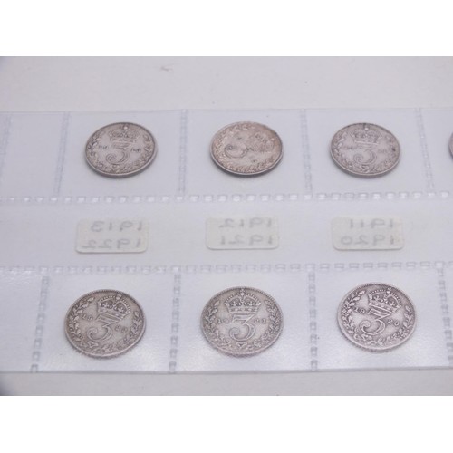 354 - 14X THREEPENCE COINS FROM 1890-1922