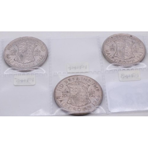 358 - 5X HALF CROWNS DATINGS 1943-1948