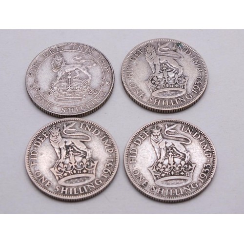 361 - 4X ONE SHILLINGS DATED- 1923,1931,1932,1933