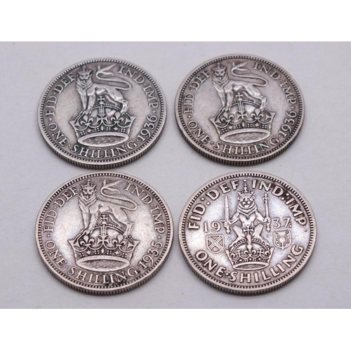 362 - 4X ONE SHILLINGS DATED- 1935,1936,1936,1937